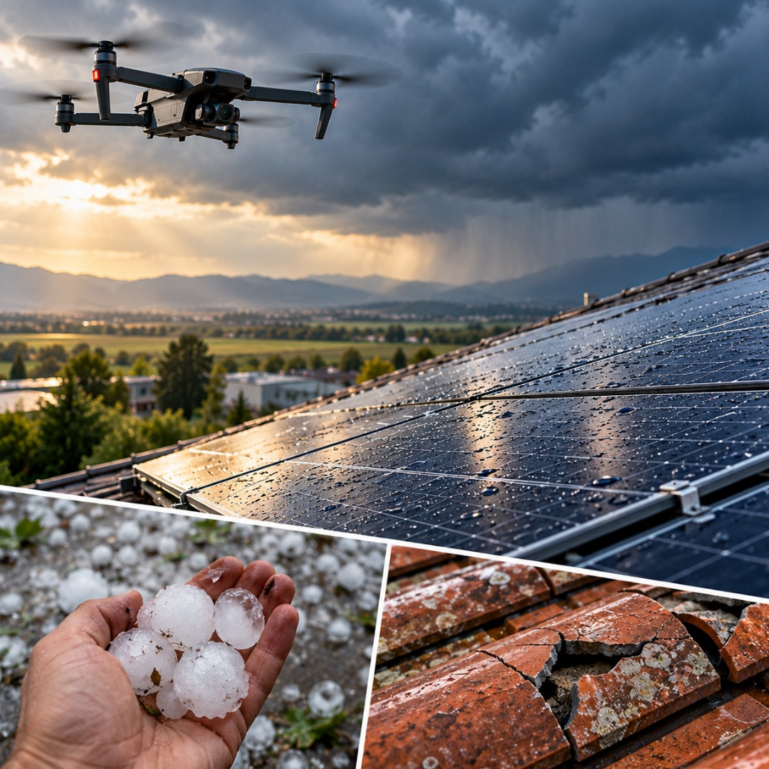 Grandine e maltempo in Veneto: dopo un forte temporale è importante controllare tetti e impianti fotovoltaici